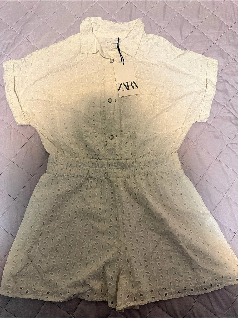 Zara Eyelet 1 PC in White NWT